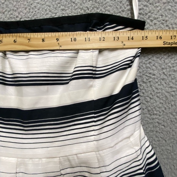 White House Black Market Dress Womens 6 White Black Striped Strapless Lined - Picture 6 of 12